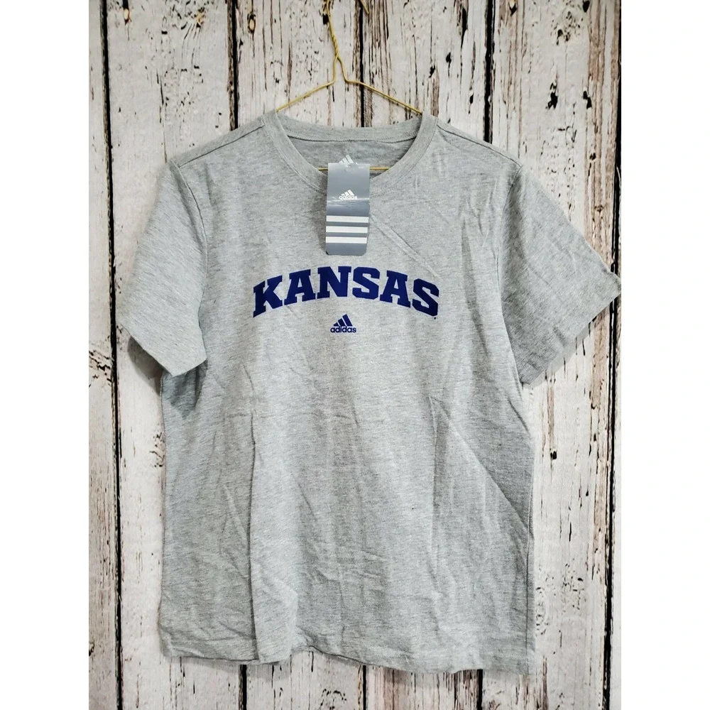 Adidas Youth Medium‎ Kansas Jayhawks Short Sleeve Tee T-Shirt Shirt TShirt NEW